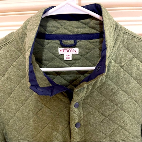 Merona Quilted Pullover Green Sz Small - Picture 3 of 3